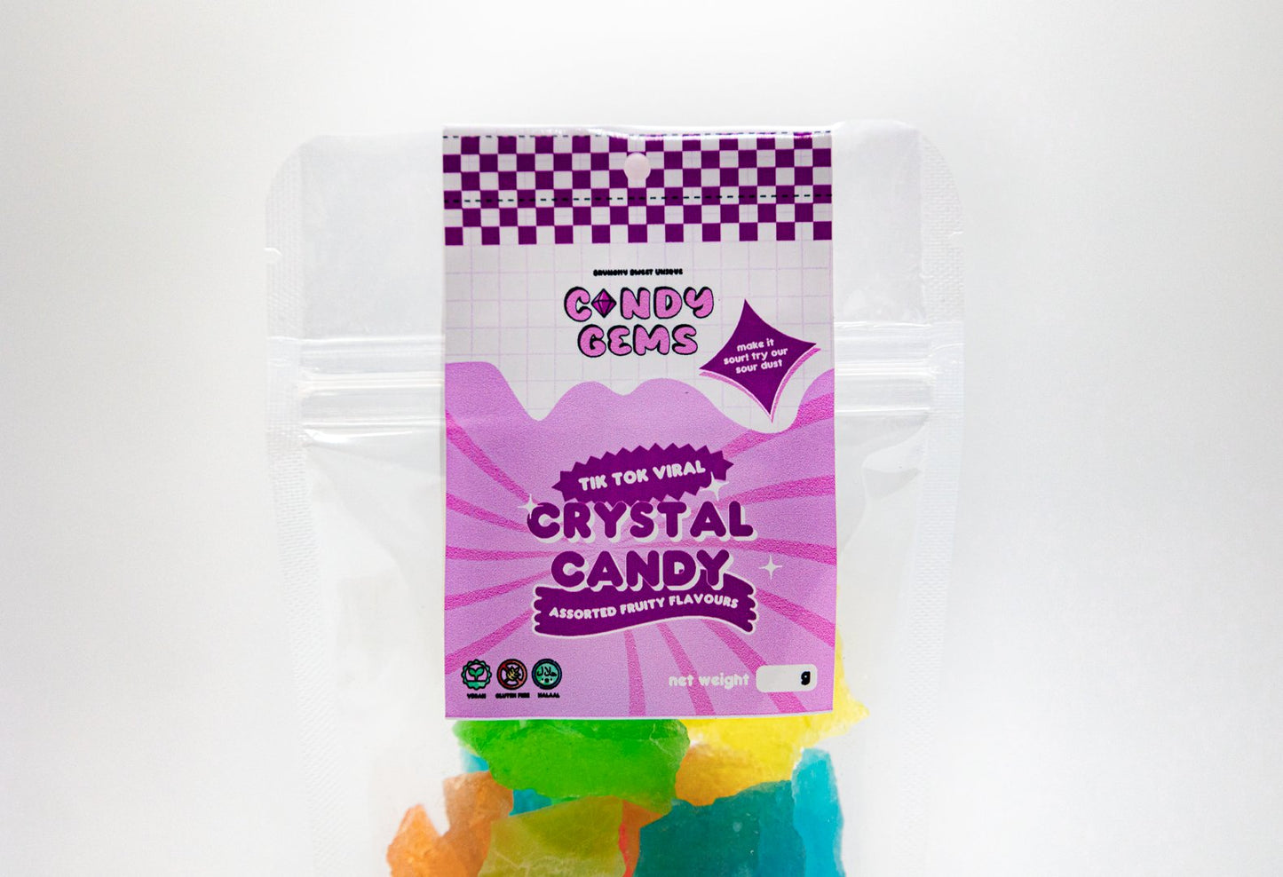 Sweet Crystal Candy Gems - 100g